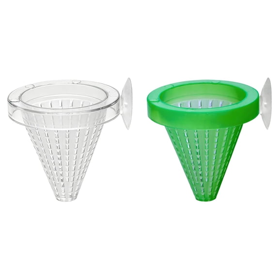 CHENjy Plastic Fish Feeder Bowl, 2 PC Suction Cup Aquarium Food Dispenser Set for Tank, Slow Feeder for Predator Fish