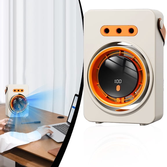 CHENjy Portable Air Conditioner, 100-Speed Evaporative Air Cooler with Large Water Tank, USB C Powered Portable AC Unit for Home and Desk, Beige