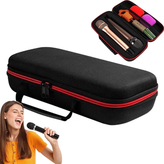 CHENjy Portable Hard Microphone Case with Strap Shockproof Storage for Wireless Microphone Equipment