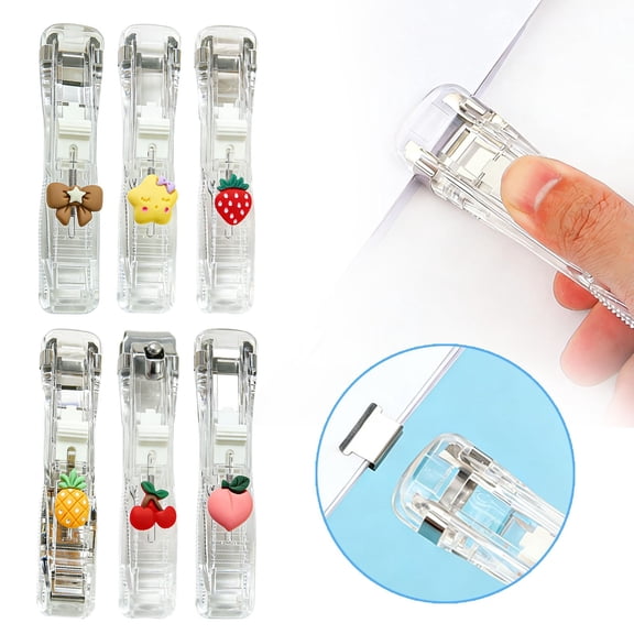 CHENjy Portable Push Clip Stapler, Office & Craft Stationery, No-Punch File Binding Tool for Document Organization 4.64*0.98 in