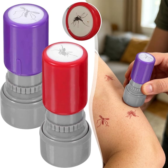 CHENjy Prank Stamp Toy, Funny Mosquito Stamp, Realistic Bug Ink Stamp, Purple 1PC Self Inking Mosquito Stamper Safe Ink For April Fools Halloween Party Joke Gifts