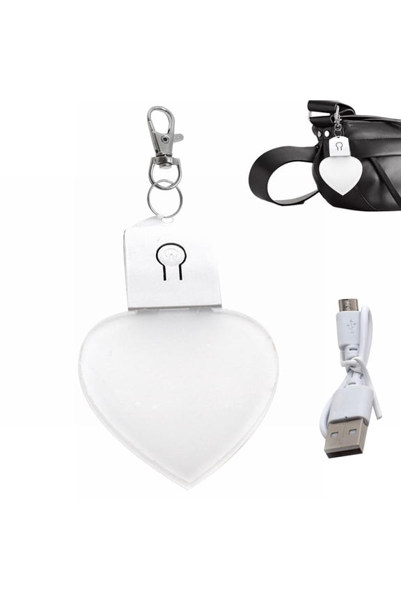 Rechargeable LED Purse Light Heart Shape Sensor Activated Handbag Lamp Glowing Night Light for Women Bag Backpack Keychain