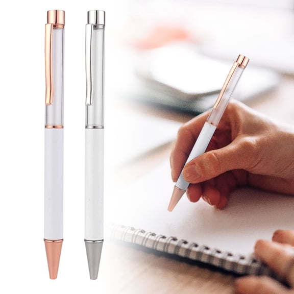 CHENjy Retractable Gel Pen, Sublimation Pen Blank with Metal Clip, Smooth Writing Click Pen, Rose Gold Accent for Office and Daily Tasks