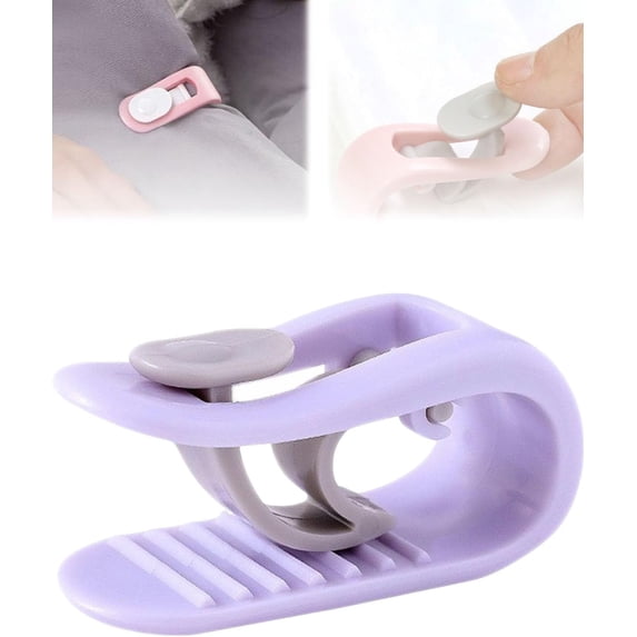 CHENjy Sheet Straps, Non-Slip Corner Holders with Rounded Edges for Flat and Fitted Mattress Sheets, Strong Grip Bedding Clips for All Sizes, Purple, 1 Pack