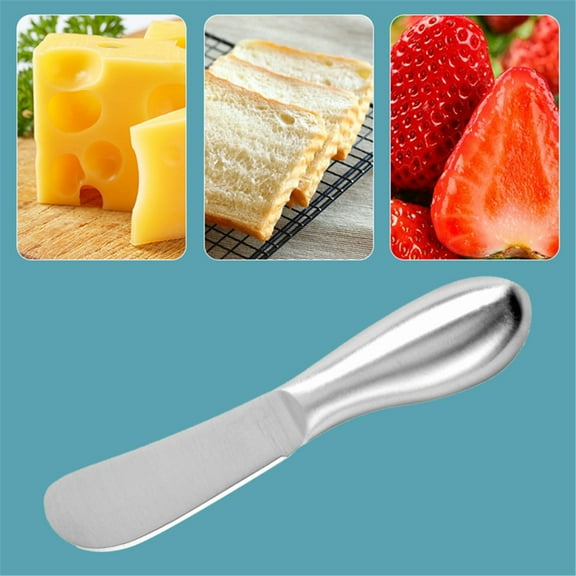 CHENjy Stainless Steel Butter Cheese Spreader Knife, 5.3 Inch Ergonomic Handle Sharp Multipurpose Cheese Knife, Dishwasher Safe Spreader for Restaurant Kitchen Baking