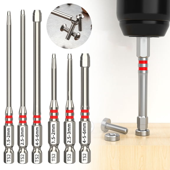 CHENjy Step Hex Screwdriver Bits Set, Magnetic Multi Size Driver Bits for Power Tools and Household Repairs, Pagoda Design for DIY Projects, 3 Pcs, 2.55 Inch
