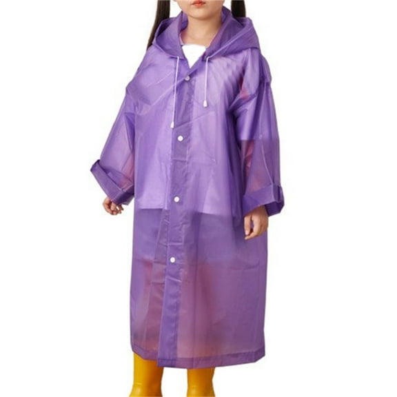 CHENjy Transparent Raincoat Long Waterproof Rain Poncho Adjustable Hood Reusable Rain Jacket for Boys Girls Outdoor Activities Camping Hiking
