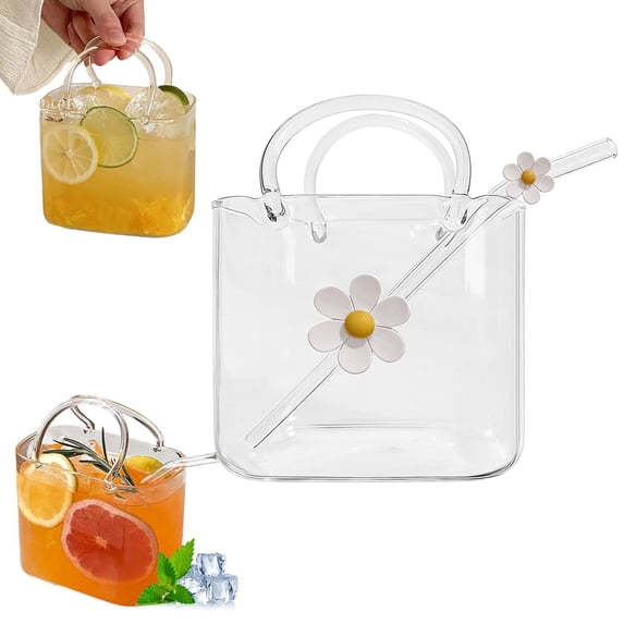 CHENjy Trendy Purse Design Drinking Glass,Versatile Use for Beverages,Attractive Decor Item 5.31*4.72*3.14 in