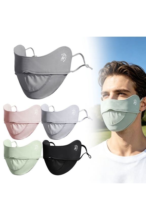 UV Face Mask Sun Protection, Breathable Ice Silk Face Shield for Women Men, Outdoor Sun Protection Mask, 2 PCS