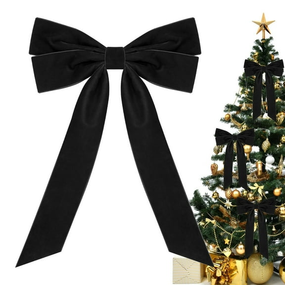 CHENjy Velvet Christmas Bows Ribbon Tree Ornaments For DIY Crafts Gift Wrapping Garland Wreath Holiday Door Decor