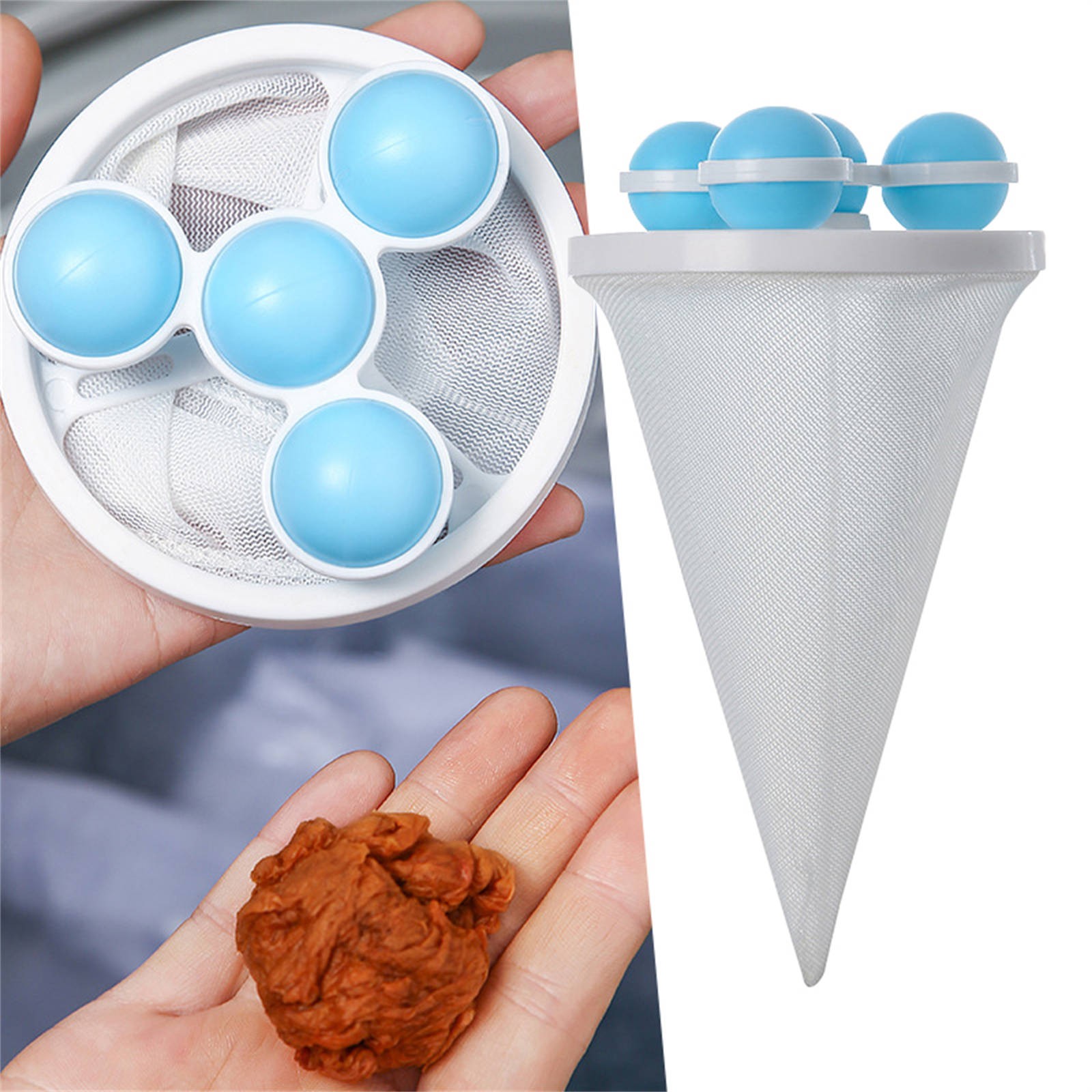 CHENjy Washing Machine Filter Bag Reusable Floating Lint Hair Removal ...