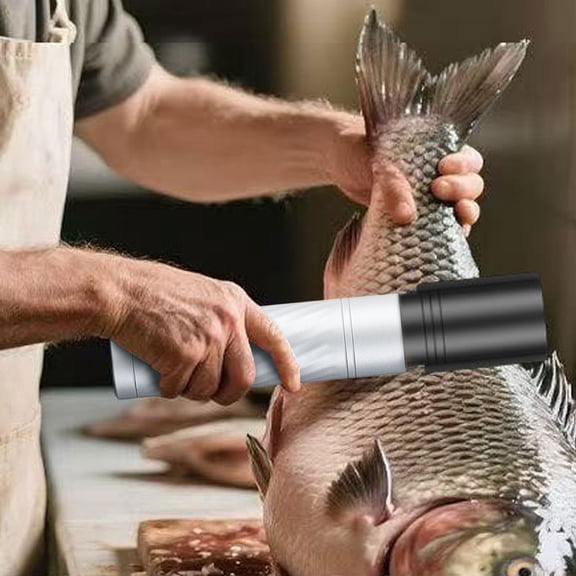 CHENjy Wireless Electric Fish Scaler Grater Multi Purpose Scraper Peeler Anti Splash Rotating for Coconut Meat and Fish Scales 9.44*1.96 in