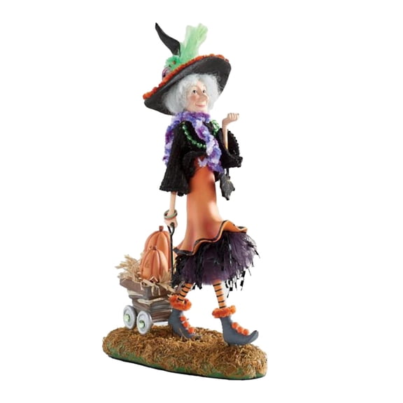 CHENjy Witch Statue with Dog Figurine Resin Desktop Ornaments for Halloween Gothic Fall Centerpieces Home Tabletop Shelf Decor Party Supplies