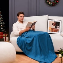 CHERAISA Flannel Blanket for Couch,Plush Fuzzy Cozy Soft Thick Throws Blankets for Bed,50"x60",Blue