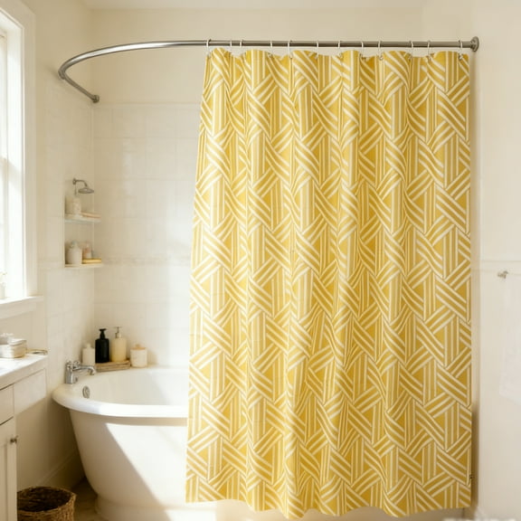 CHERAISA Shower Curtain with 12 Plastic Hooks,Waterproof PEVA Shower Liner for Bathroom 72"x72",Machine Washable