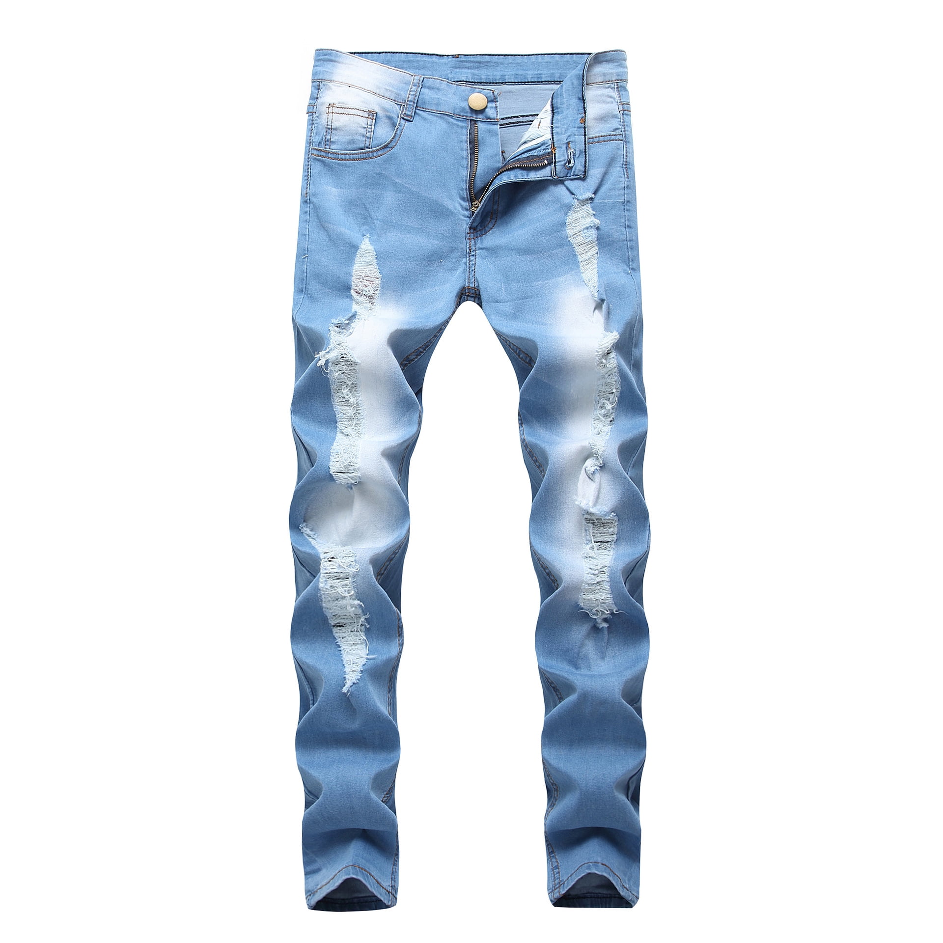 Light blue sale jeans with rips