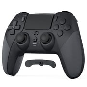 CHEREEKI Wireless Controller for PS-4 with Dual Vibration, Programmable Back Buttons, 3.5mm Headphone Jack, Turbo Function, Gamepad Joystick Compatible with PS-4/Pro/Slim Black