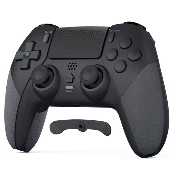 CHEREEKI Wireless Controller for P4 with Dual Vibration, Programmable Back Buttons, 3.5mm Headphone Jack, Turbo Function, Gamepad Joystick Compatible with PS-4/Pro/Slim Black