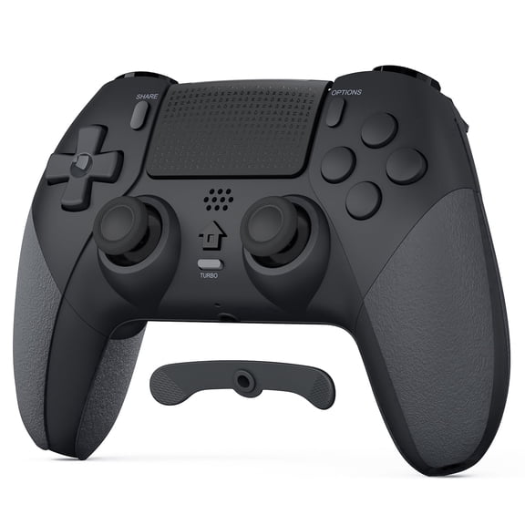 CHEREEKI Wireless Controller for P4 with Dual Vibration, Programmable Back Buttons, 3.5mm Headphone Jack, Turbo Function, Gamepad Joystick Compatible with PS-4/Pro/Slim Black