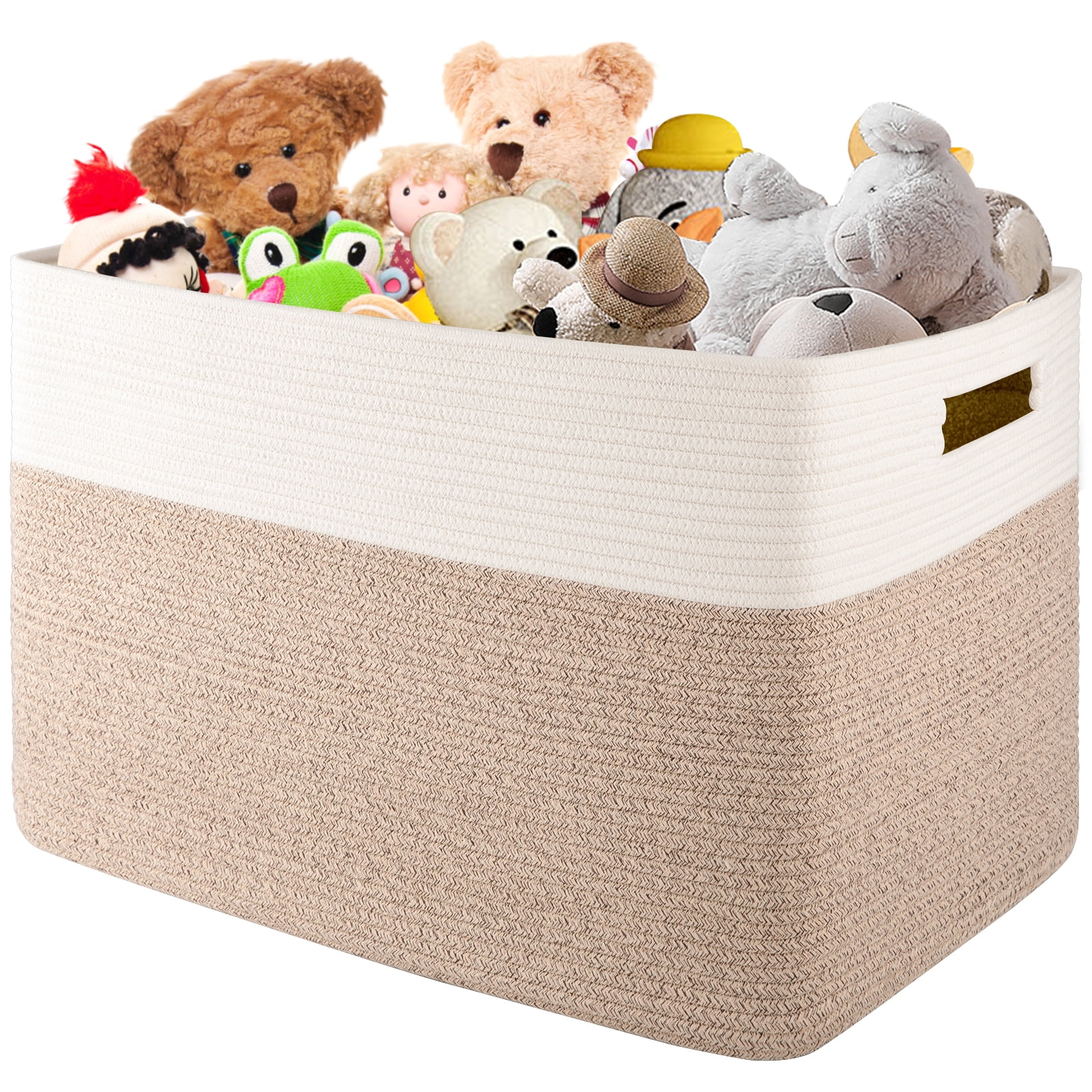 CHERISHGARD 100L Large Rectangle Blanket Basket，Cotton Rope Baskets for Storage, Woven Laundry Basket for Toys - Walmart.com