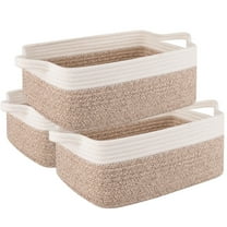 CHERISHGARD 3 Pieces Cotton Rope Baskets for Organizing，Woven Baskets for ，Toys ，Books