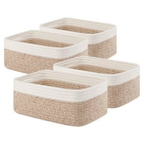 CHERISHGARD 4 Pack Woven Storage Baskets ，Cotton Rope Basket for Toy，Book and Blankets
