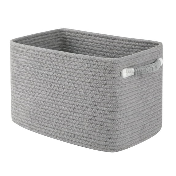CHERISHGARD 5.7 Gallon Storage Basket for Shelves, 14.7x 8.8x9.8 Inch,Laundry Basket for Closet,Woven Nursery Cotton Rope Baskets for Storage