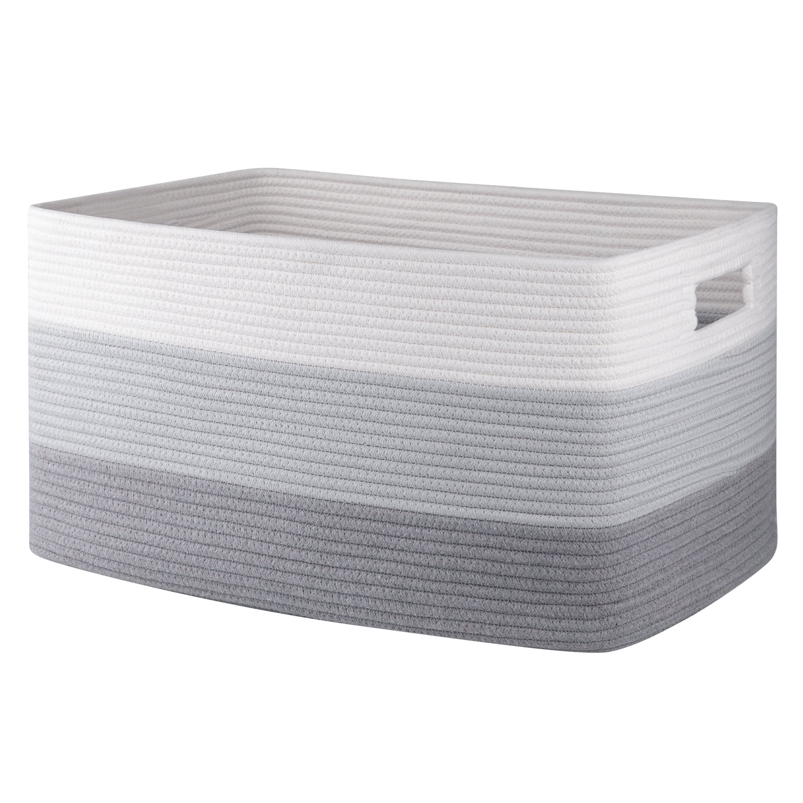 CHERISHGARD 70L Large Cotton Rope Basket, Rectangle Woven Storage Basket for Organizing Blankets,Clothes, Towels, Pillows