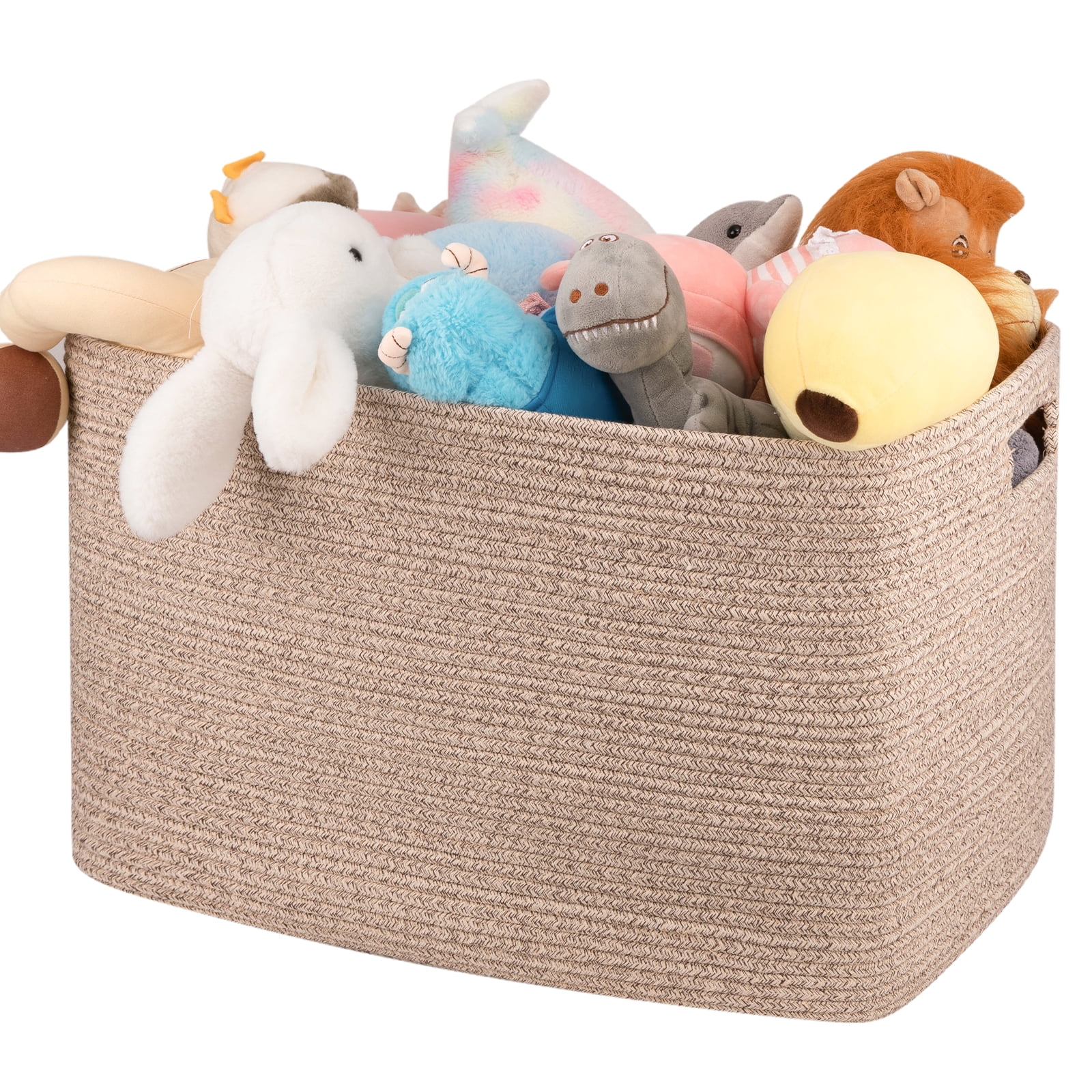 CHERISHGARD 90L Large Laundry Basket, Rectangle Cotton Rope Storage Baskets, Cotton Rope Basket with Handles - Walmart.com