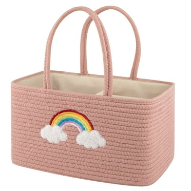 CHERISHGARD Diaper Caddy Organizer, 14.96*9.84*7.87inch, Cotton Rope Basket Changing Table Caddy suitable for indoor and outdoor