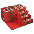 thumbnail image 1 of CHERISHGARD Christmas Ornament Organizer with Trays, Holds 128-3 inch Ornaments，26"L*13"W*14"H, 1 of 8