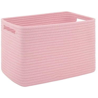 CHERISHGARD Cotton Storage Baskets，13 x 9 x 7.8 Inch， Woven Closet Organizers，Baskets for Organizing, Colorful Baskets for Baby Room