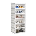 thumbnail image 1 of CHERISHGARD Shoe Boxes Plastic Stackable, 6 Tier Foldable Shoe Box Space Saving for Closet Entryway (6 Tier), 1 of 6