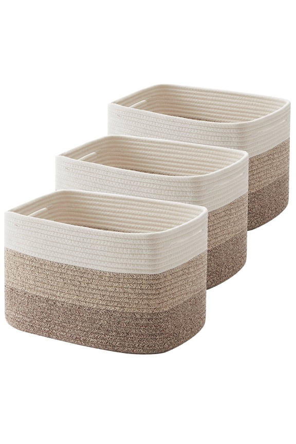 Storage Basket, Laundry Basket 3 Pieces, Woven Baskets for Storage for Toys, Towel