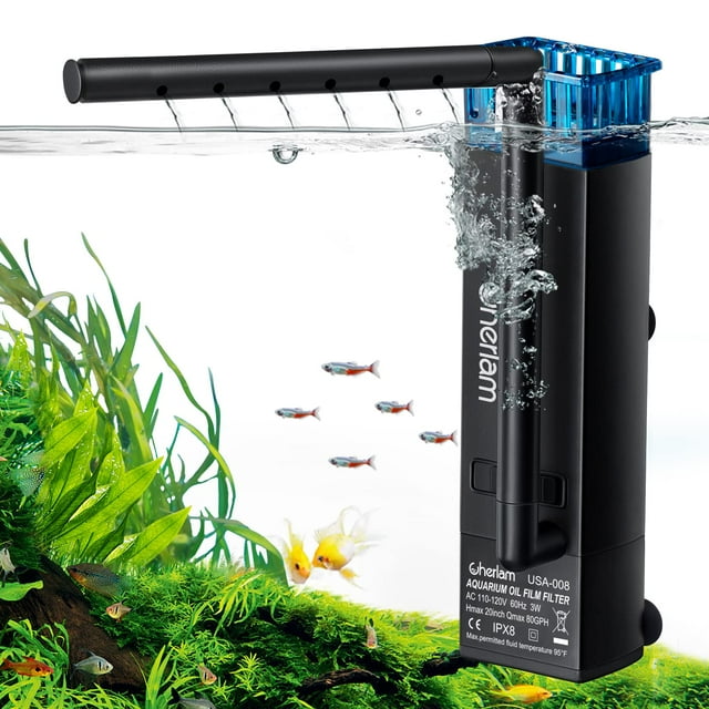 CHERLAM Aquarium Surface Protein Skimmer,3W Fish Tank Protein Skimmer,3