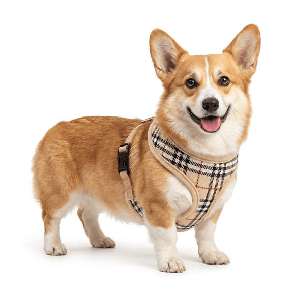CHERPET Plaid Small Dog Harness and Leash Set, No Pull Adjustable Mesh Puppy Vest, Escape-Proof Soft Padded Dog Harness for Small Dog(XS)