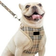 thumbnail image 1 of CHERPET Small Dog Harness and Leash Plaid Pattern Escape Proof Adjustable Vest Mesh Breathable Puppy, 1 of 7