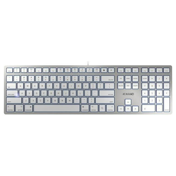 Cherry KC 6000 Slim 110-Key Wired Keyboard for Mac Silver JK-1610US-1