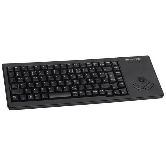 CHERRY G84-5400LUMEU-2 Black 88 Normal Keys USB See Details Ultraslim Keyboard with Integrated 400 dpi Optical Trackball
