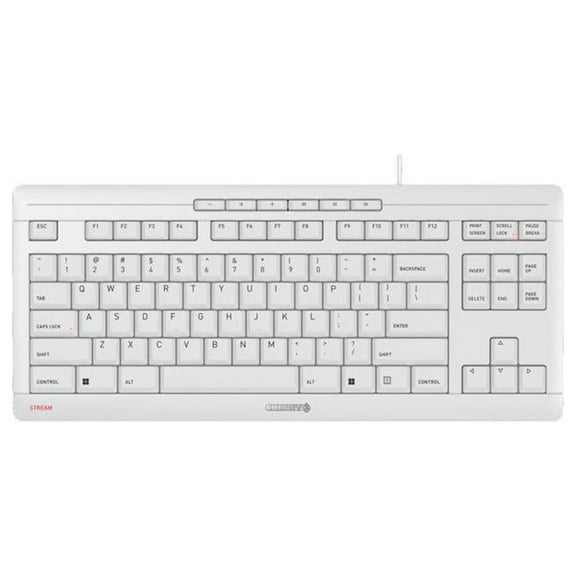 CHERRY Low Profile USB TKL Gaming Keyboard, White