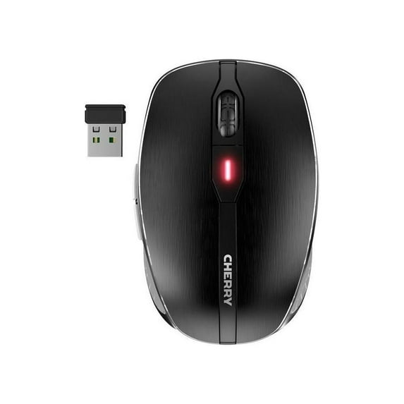 CHERRY MW 8C ADVANCED Rechargeable Wireless Mouse - Laser - Wireless - Bluetooth - 2.40 GHz - Rechargeable - Black - USB - 3000 dpi - Scroll Wheel - 6 Button(s) - Symmetrical
