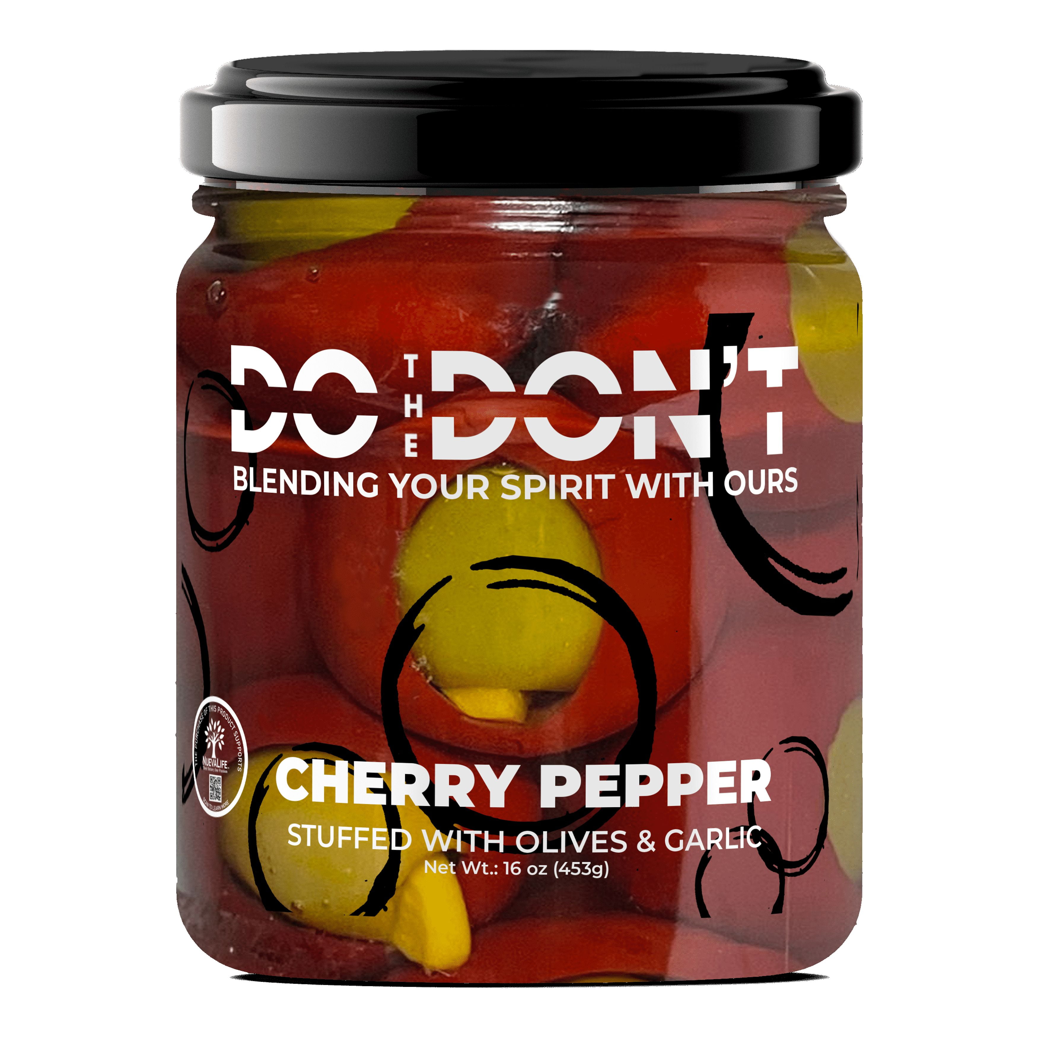CHERRY PEPPER STUFFED WITH OLIVE AND GARLIC 12 units x  16oz
