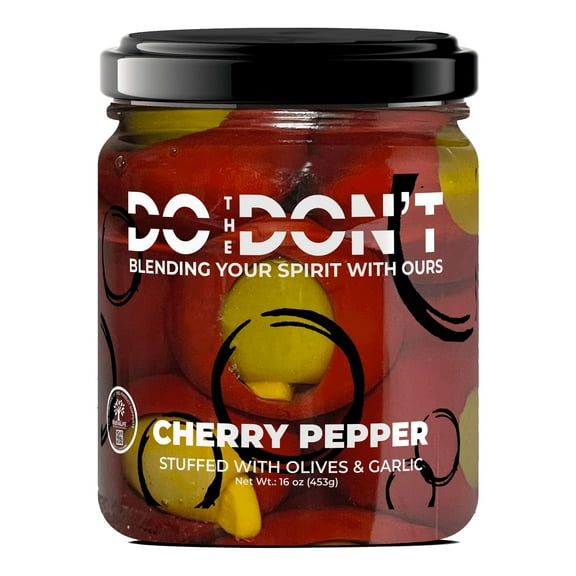 CHERRY PEPPER STUFFED WITH OLIVE AND GARLIC 12 units x 16oz