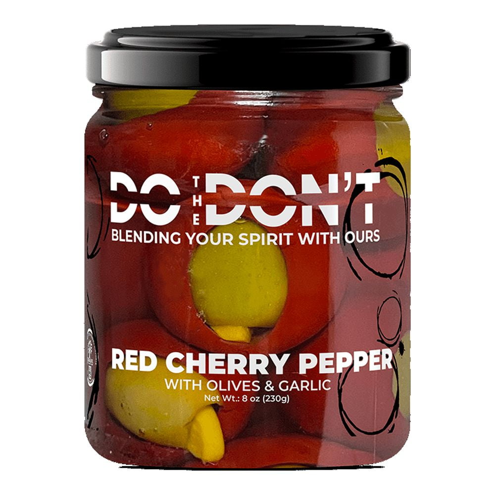CHERRY PEPPER STUFFED WITH OLIVE AND GARLIC  12 units x 8oz