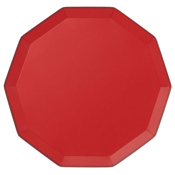 Bonjour Fte Red Large Paper Dinner Plates, Disposable Party Supplies, 8 Count, 10.75 Inch, Birthday Party, Valentines, 4th of July, Christmas
