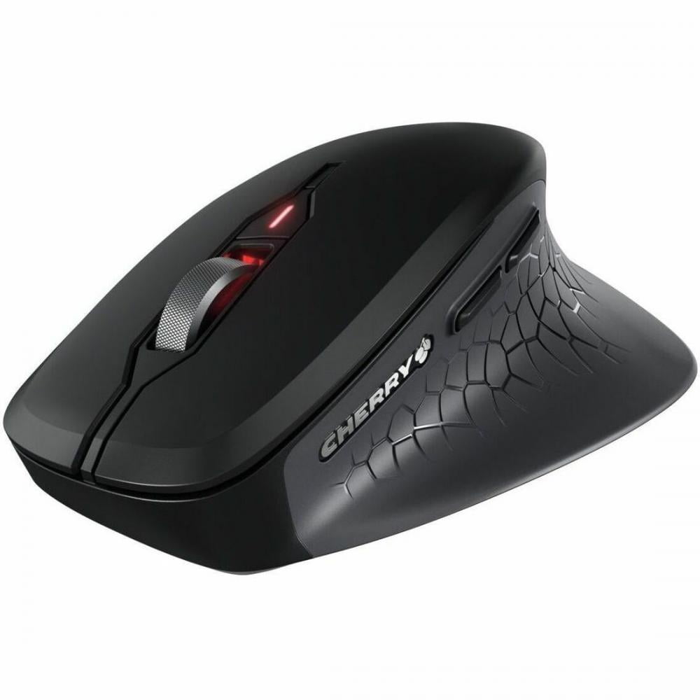 Cherry MW 8C Ergo Wireless Mouse - Rechargeable, Right-Handed, Bluetooth Or USB, AES-128 Encryption, Black