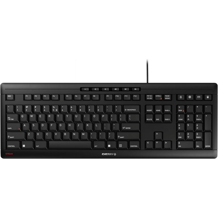 CHERRY, Stream Keyboard, SX Scissors Mechanism, Wired USB Black