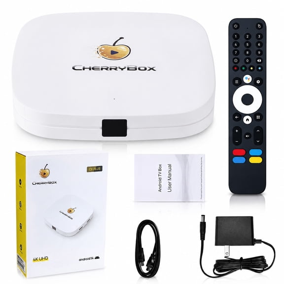 CHERRYBOX C6 Plus Streaming Box 4K UHD New Streaming Media Player with Voice Remote, HDMI Cable, Power Cord, and User Manual, 2026 Version