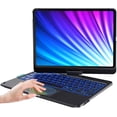 thumbnail image 1 of CHESONA iPad Air 5th Generation Case with Keyboard, iPad Air 4th Generation, 7 Color Backlit, 360° Rotatable, Black, 1 of 5