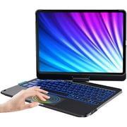 CHESONA iPad Air 5th Generation Case with Keyboard, iPad Air 4th Generation, 7 Color Backlit, 360  Rotatable, Black